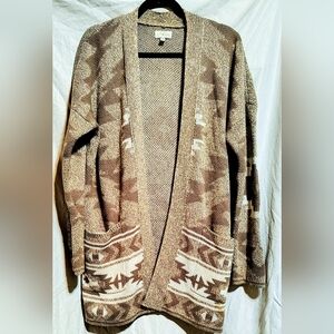 Cozy Tan Patterned Women's Sweater